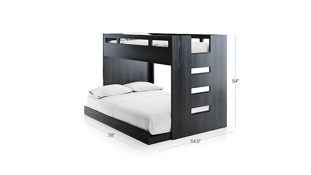 Abridged Charcoal Glaze Twin Over Full Bunk Bed Crate and Barrel