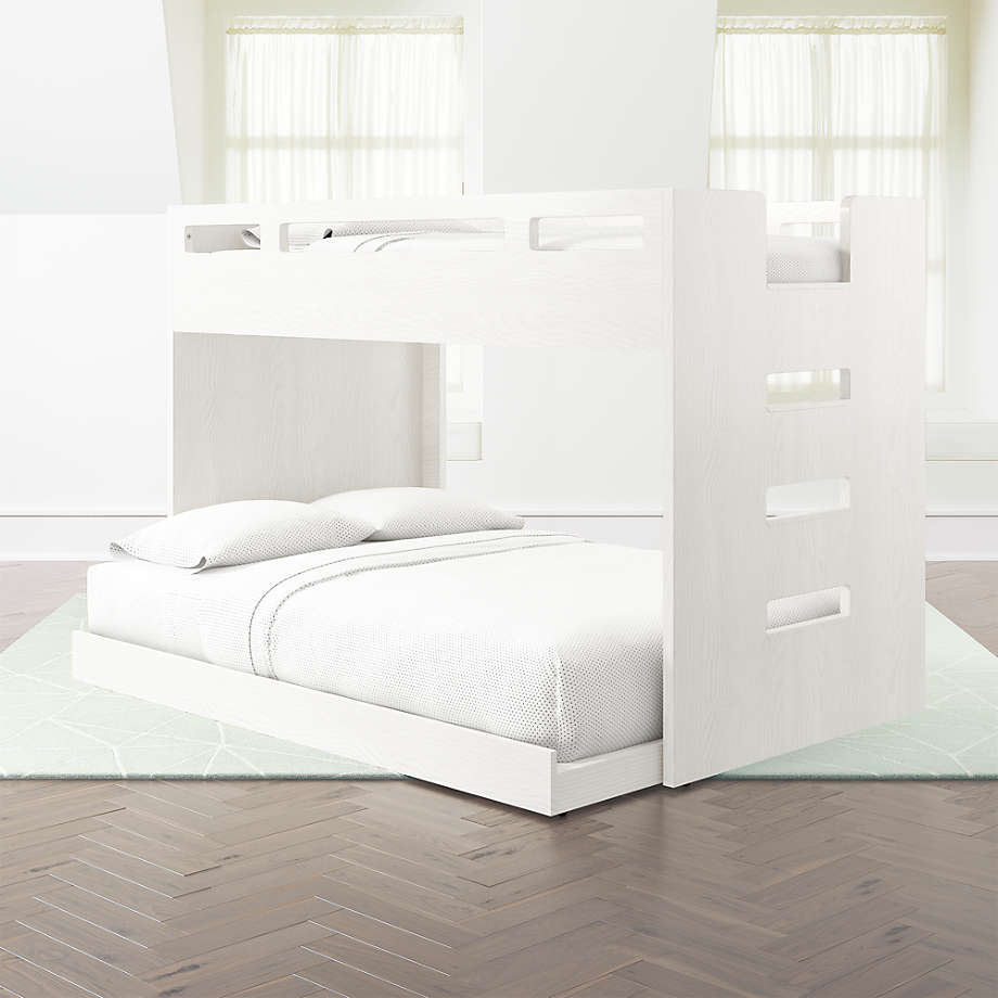 Abridged White Glaze Twin Over Full Bunk Bed Crate and Barrel