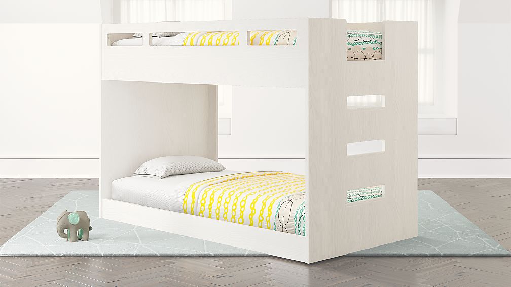Cb2 Free Shipping >> Abridged White Glaze Low Twin Bunk Bed | Crate and Barrel Cb2 Free Shipping >> Abridged White Glaze Low Twin Bunk Bed | Crate and Barrel