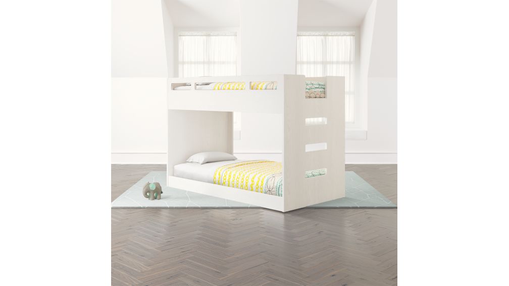Abridged White Glaze Low Twin Bunk Bed Crate and Barrel