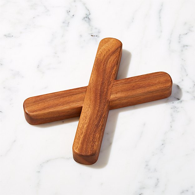 Rectangular Acacia X Trivet Crate and Barrel