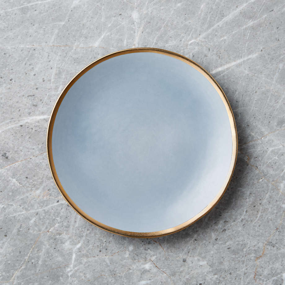 Addison Grey Gold Rim Salad Plate + Reviews | Crate and Barrel