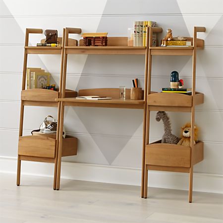 Addison Wood Leaning Bookcase And Desk Crate And Barrel