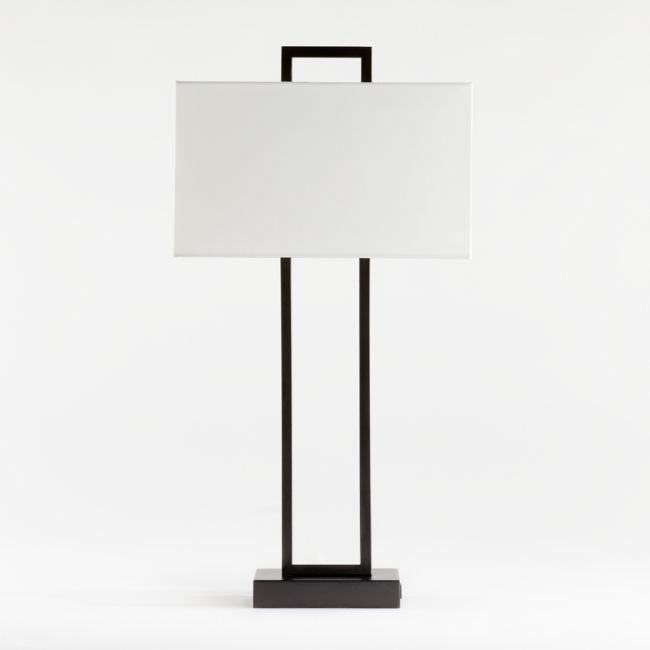 Online Designer Hallway/Entry Adler Black Rectangle Table Lamp with USB, Set of 2