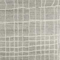 Agen Wool Grid Light Grey Area Rug 12"x18" Swatch