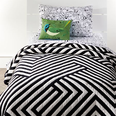 Black And White Geometric Twin Quilt Reviews Crate And Barrel