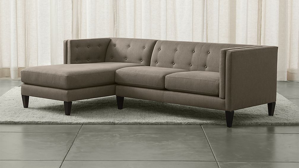 Aidan 2 Piece Left Arm Chaise Tufted Sectional Sofa Crate And Barrel