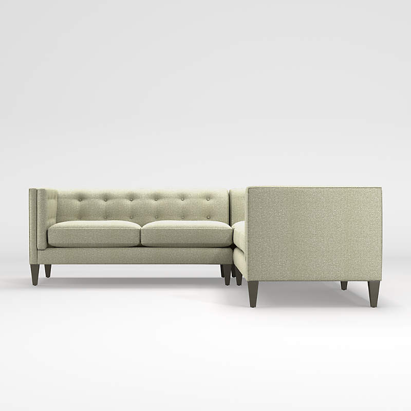 Aidan Grey Tufted Sectional Sofa Reviews Crate And Barrel