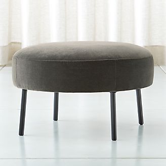 Storage Ottomans And Cubes Crate Barrel Alex Grey Velvet Ottoman