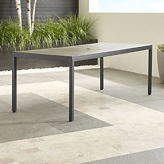 Outdoor Tables Crate And Barrel Alfresco Ii Grey Rectangular Dining Table