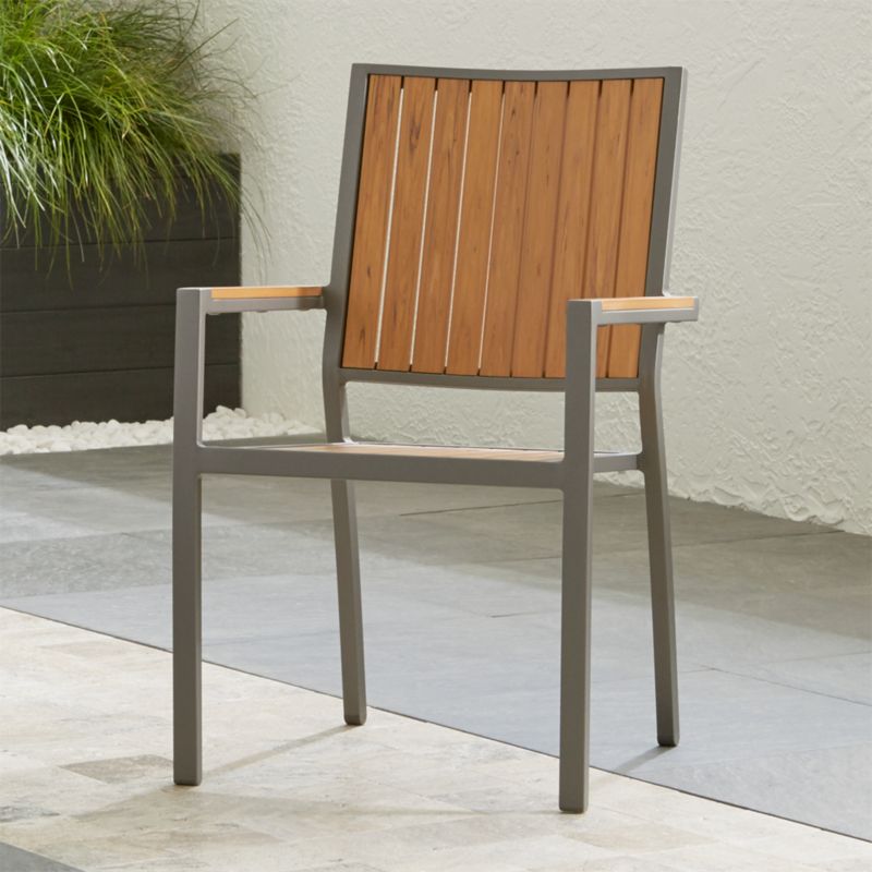 Natural Stackable Outdoor Dining Chair | Crate and Barrel