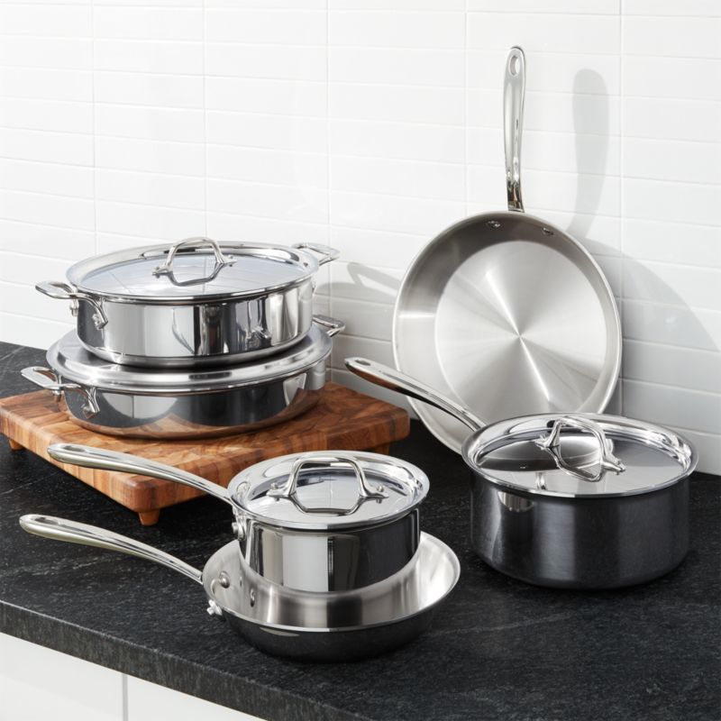 AllClad D3 Compact 10Piece Cookware Set Crate and Barrel