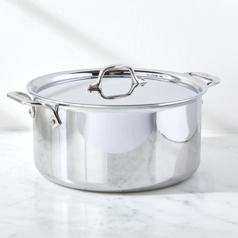 All-Clad d3 Stainless Steel 8-Quart Stock Pot with Lid + Reviews All-clad 8 Qt. Stockpot With Lid Stainless Steel