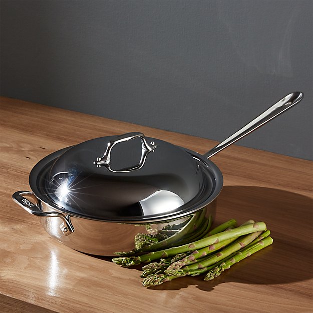 All Clad Stainless Qt Saut Pan With Domed Lid Crate And Barrel