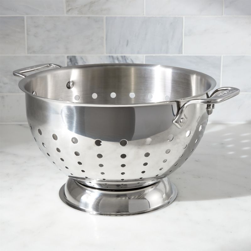 All Clad 5 Qt Stainless Steel Colander  Reviews Crate 