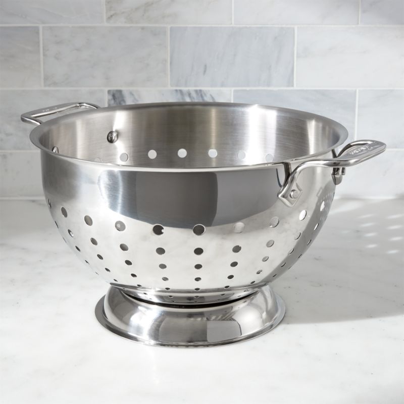 All-Clad 5-Qt. Stainless Steel Colander + Reviews | Crate 