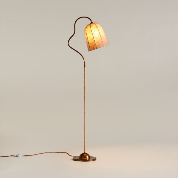 Allegra Rattan and Linen Task Floor Lamp 63