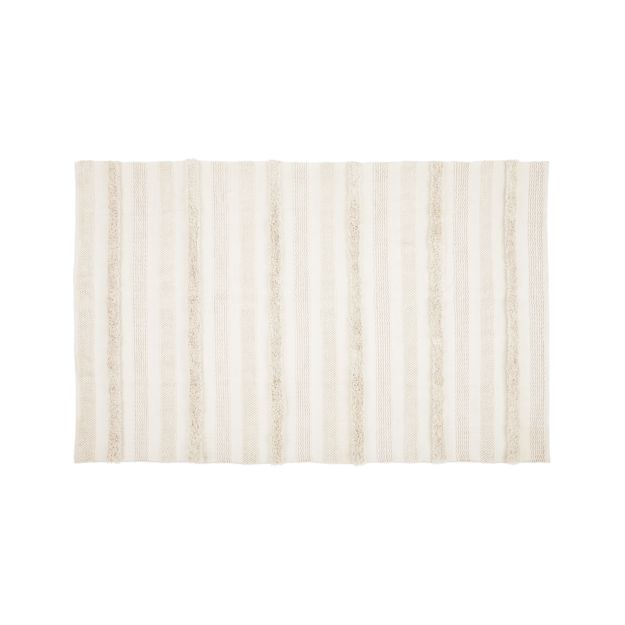 Alma Ivory Fringe Indoor/Outdoor Rug 5'x8' + Reviews Crate and Barrel