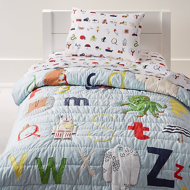 Cb2 Free Shipping >> Alphabet Toddler Bedding | Crate and Barrel Cb2 Free Shipping >> Alphabet Toddler Bedding | Crate and Barrel