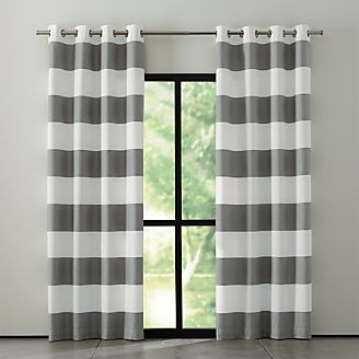 Alston Ivory/Grey Striped Curtains