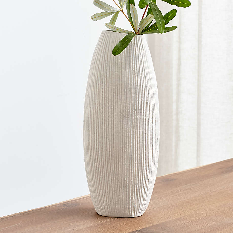 Alura Cream Tall Vase + Reviews Crate and Barrel