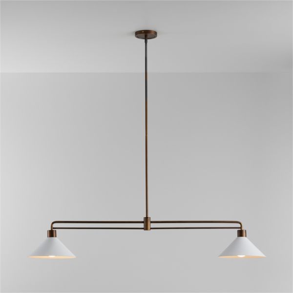 Andre White and Brass 2-Light Pendant