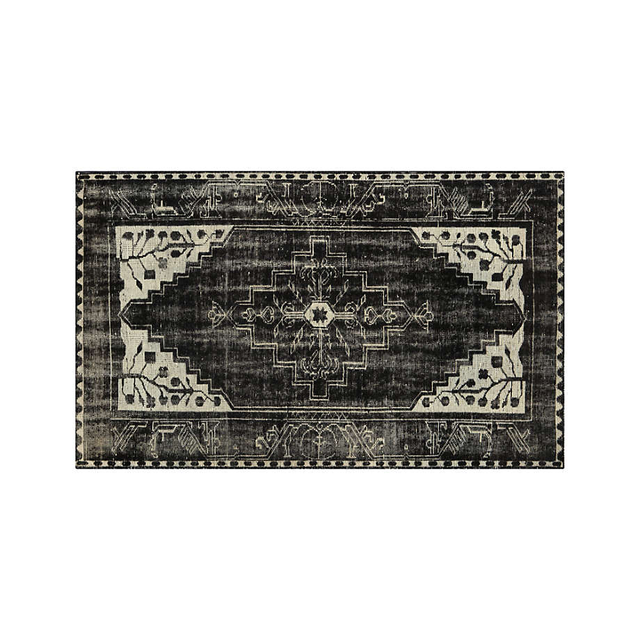 Anice Black Hand Knotted OrientalStyle Rug 5'x8' + Reviews Crate and Barrel