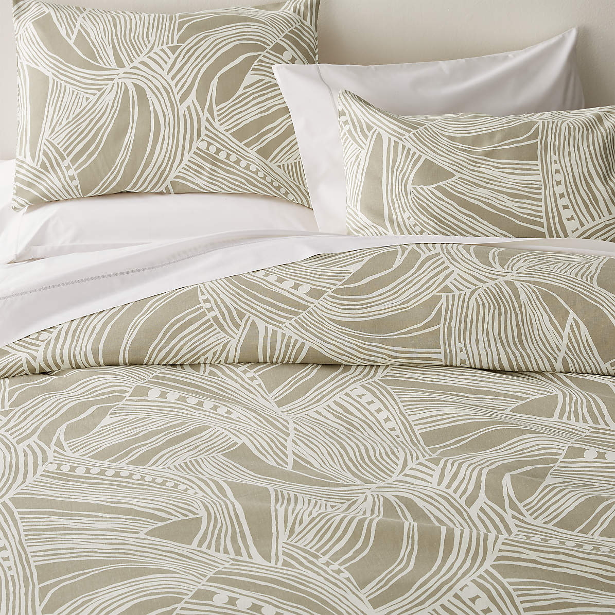 Anika King Taupe Duvet Cover Reviews Crate And Barrel