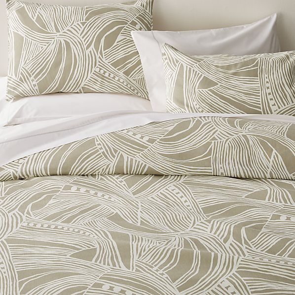 Anika King Taupe Duvet Cover Reviews Crate And Barrel