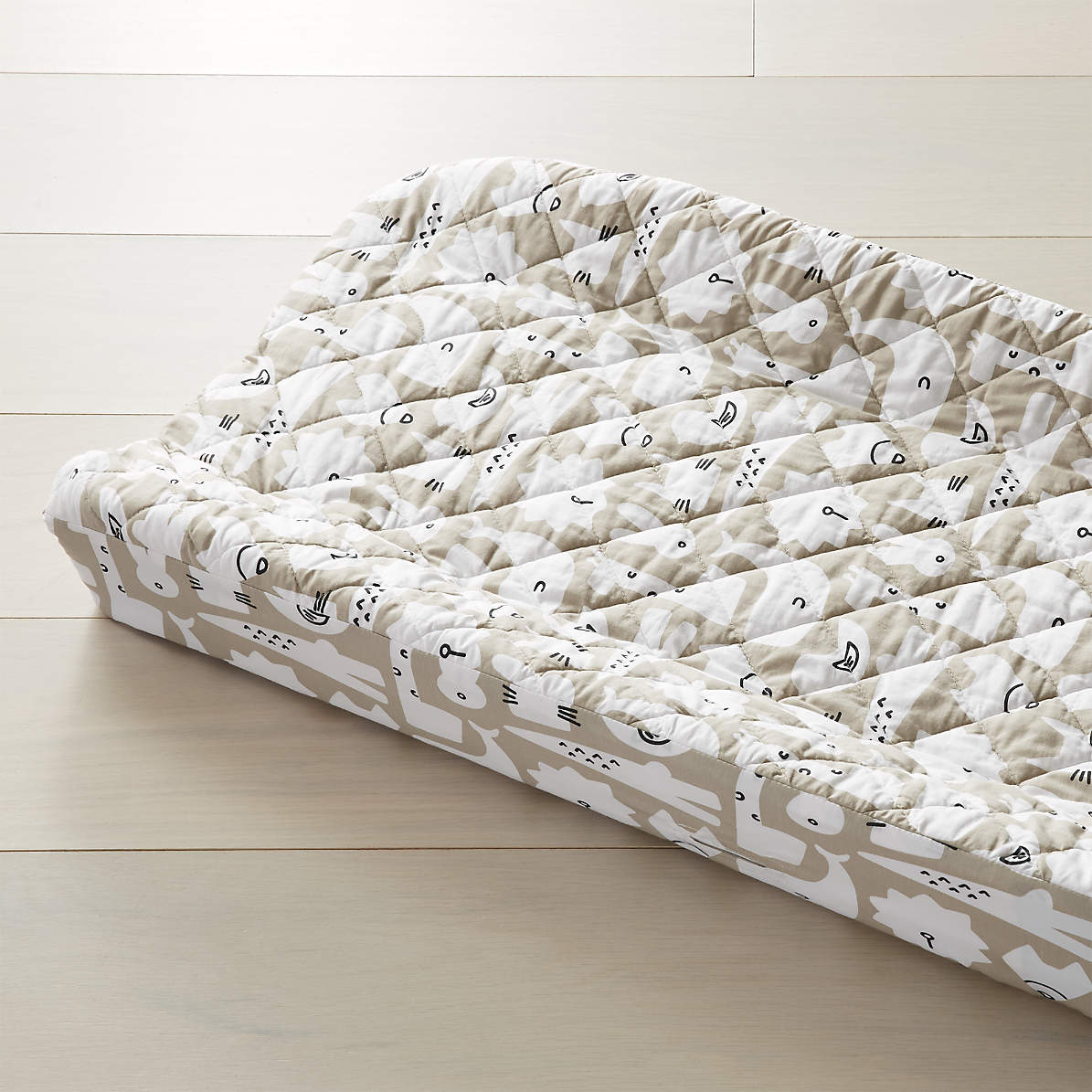 beige changing pad cover