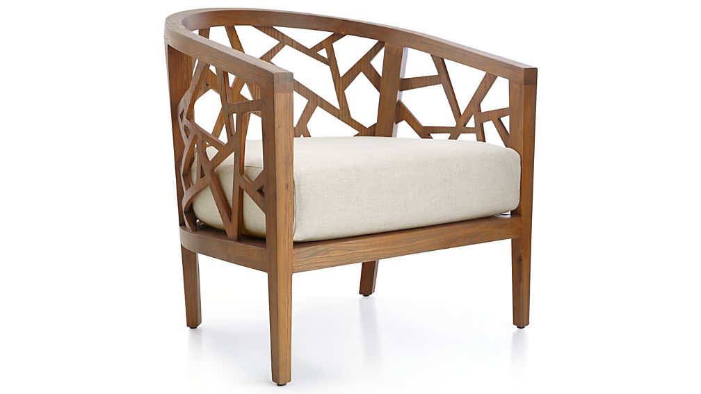 Ankara Grey Wash Frame Chair with Fabric Cushion Crate and Barrel