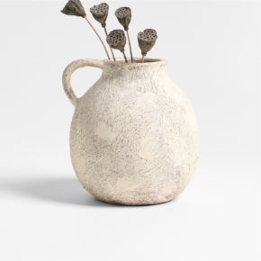 Antiguo White Terracotta Vase 8