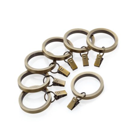 Antique Brass Curtain Rings Set Of 7 Reviews Crate And Barrel