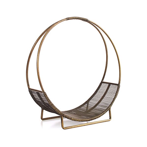 Antiqued Brass Log Holder Reviews Crate And Barrel