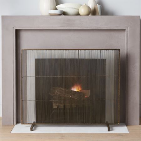 Antiqued Brass Fireplace Screen Reviews Crate And Barrel Canada