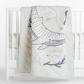 Image of Aquatic Life 100% Organic Cotton Baby Crib Quilt