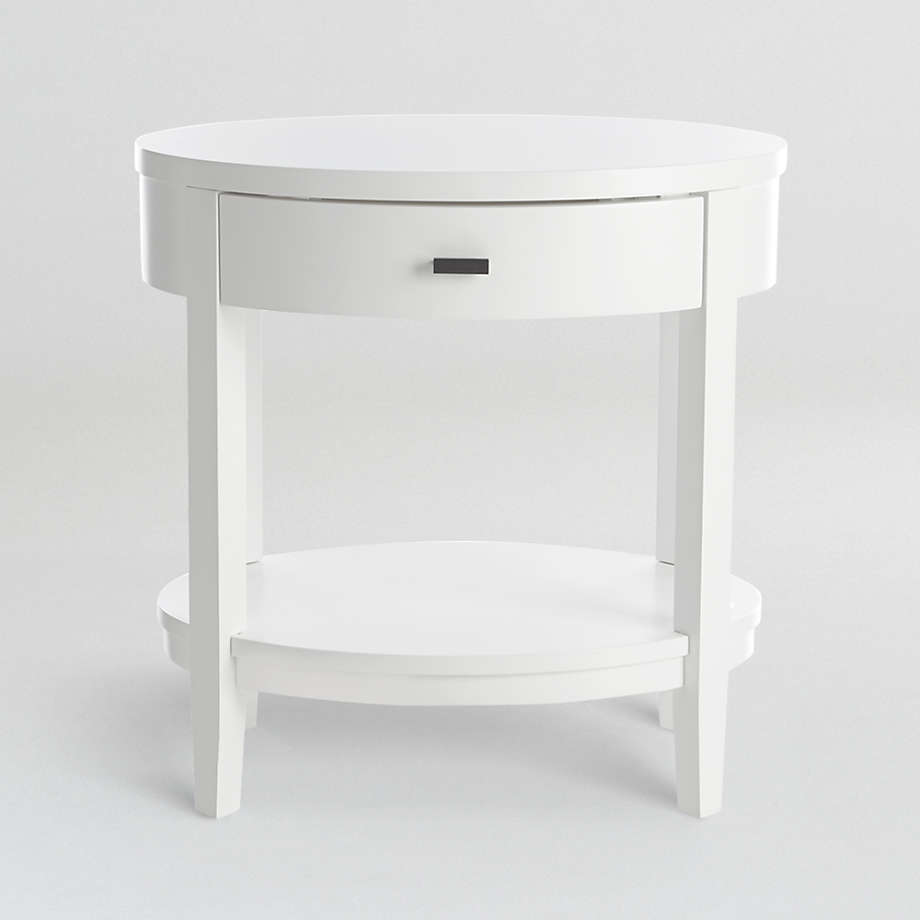 Arch White Oval Nightstand Reviews Crate And Barrel