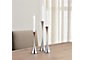 3-Piece Arden Mirrored Stainless Steel Taper Candle Holder Set