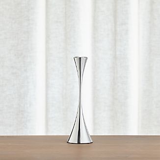 Cb2 Decor Crate And Barrel Arden Small Mirrored Stainless Steel Taper Candle Holder