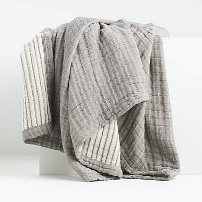 grey bed throw blanket