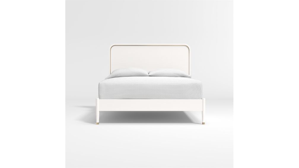 Arlo White and Gold Full Bed Crate and Barrel