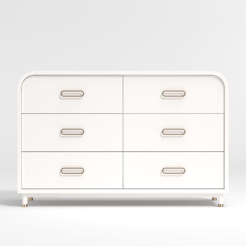 Kids Arlo Wide White And Gold Dresser Crate And Barrel Canada