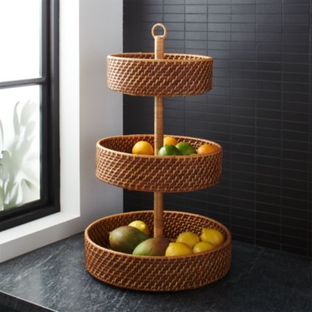 Artesia Honey 3 Tier Fruit Basket Reviews Crate And Barrel