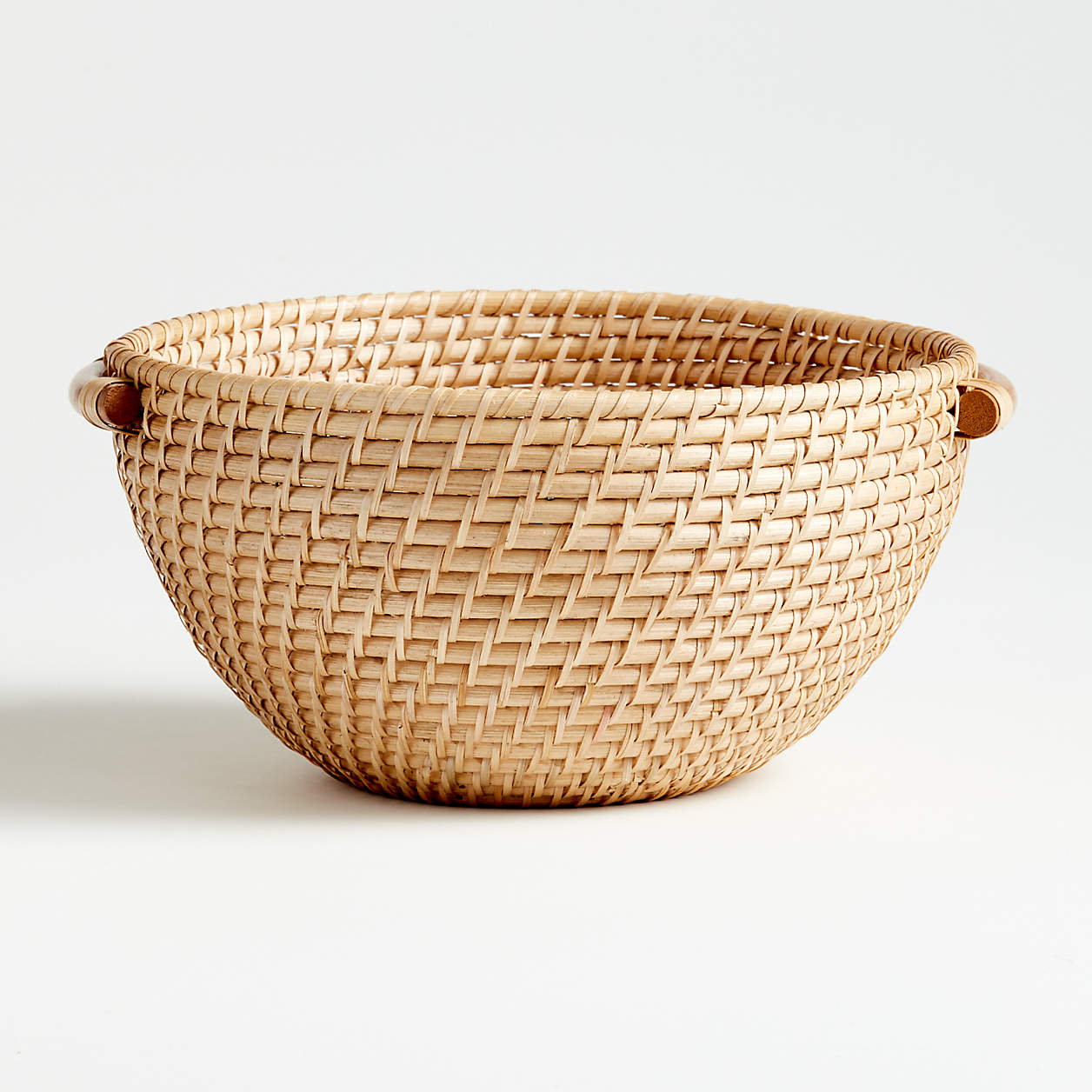 Artesia Natural Rattan Bowl with Handles + Reviews Crate and Barrel