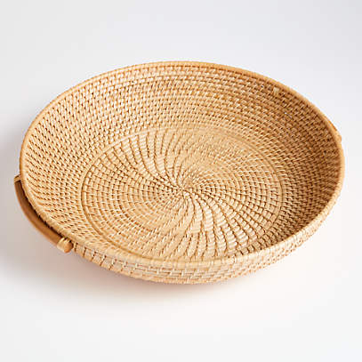 wicker tray with handles