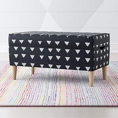 As You Wish Patterned Upholstered Storage Bench Crate And Barrel