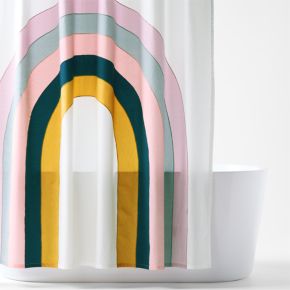 Image of Asha Rainbow 100% Organic Cotton Kids Shower Curtain