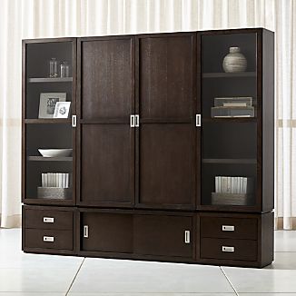 Living Room Storage Crate And Barrel Aspect Coffee 7 Piece Wood And Gl Door Storage Unit