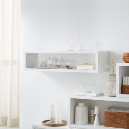 Aspect White 47 5 Floating Cube Shelf