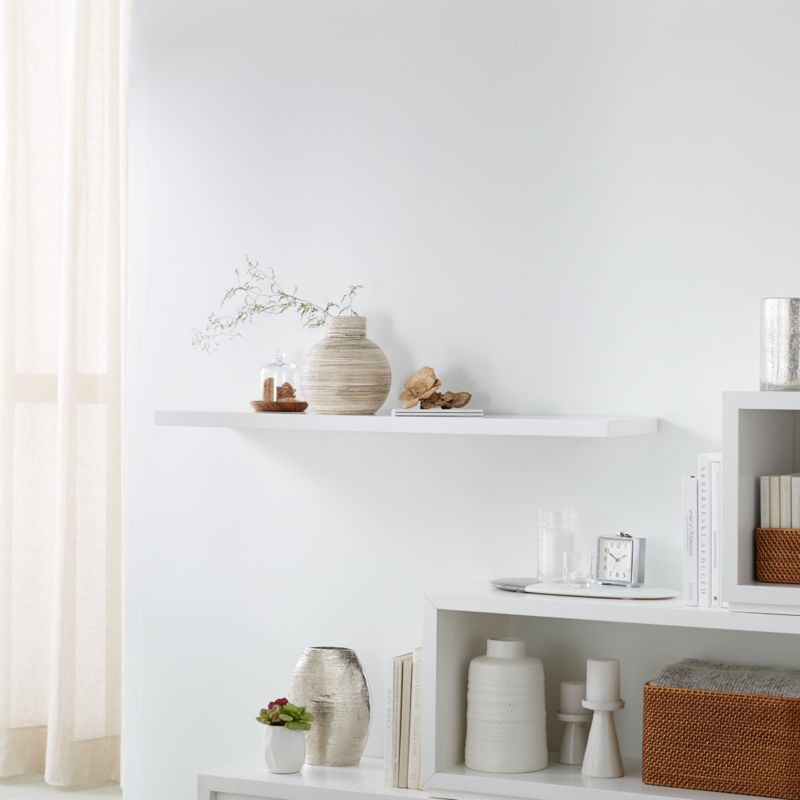 Aspect White 47 5 Floating Wall Shelf Reviews Crate And Barrel